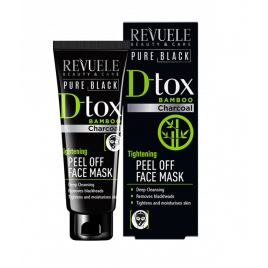 Revuele Підтягуюча пілінг-маска для обличчя з бамбуковим вугіллям PURE BLACK DETOX , 80 мл 